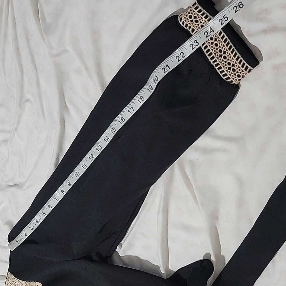 Jumpsuits Dressy Fashion Lace V Neck Long Sleeve Wide Leg Pants Romper with Belt - Picture 10 of 12
